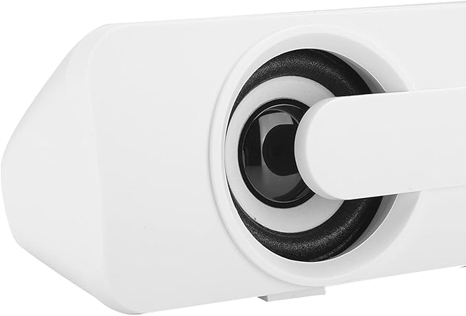 Computer Speakers Subwoofer Soundbar Speaker for Laptop Computer 2 Channel Bass Speaker 3W Computer Sound Bar Volume Control (White)
