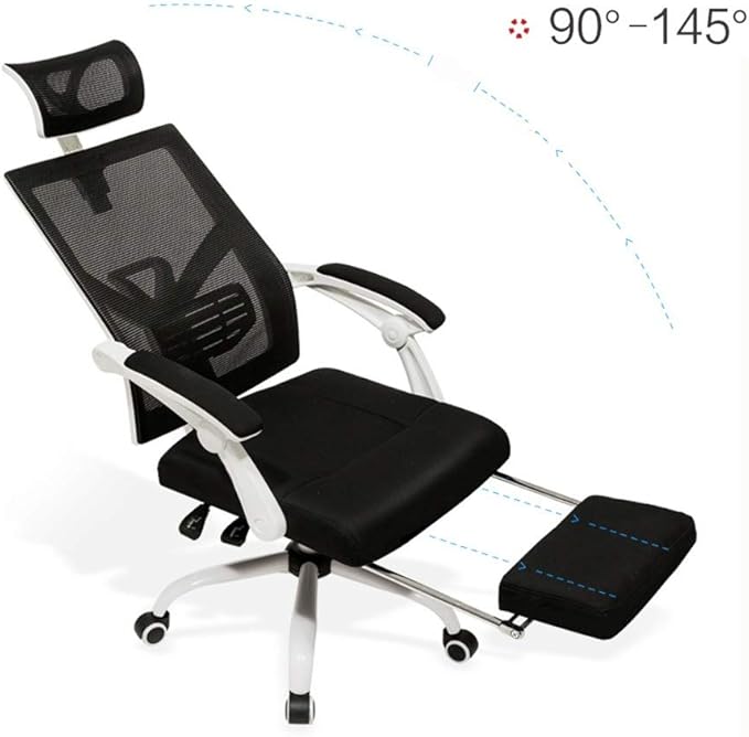 Swivel Office Chair Computer Chair Office Chair Backrest Gaming Chair The Company Chairs Reclining Ergonomic Chair with A Footrest White/Black Task Chair