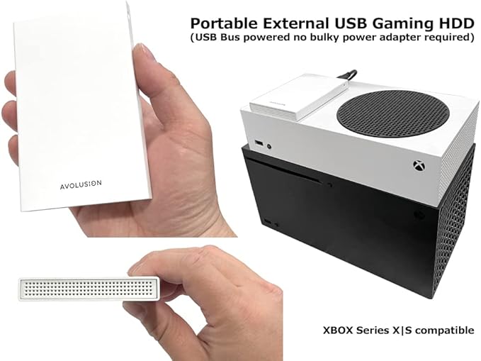 Avolusion HD250U3-WH 2TB USB 3.0 Portable External Gaming Hard Drive (for Xbox Series X|S Pre-Formatted) - 2 Year Warranty