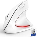 TECKNET Ergonomic Mouse Wireless Bluetooth Vertical Mouse 4800 DPI Optical Tracking 6 Adjustable DPI Quiet Clicks 2.4GHz with USB A Receiver 12 Months Battery 6 Buttons Wide Compatibility