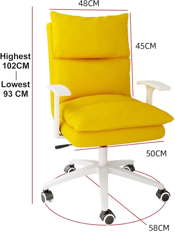 Computer Chair Home Backrest Lazy Leisure and Comfortable Swivel Chair with Wheels and Armrest Ergonomic Dormitory College Student Gaming Chair Desk Seat