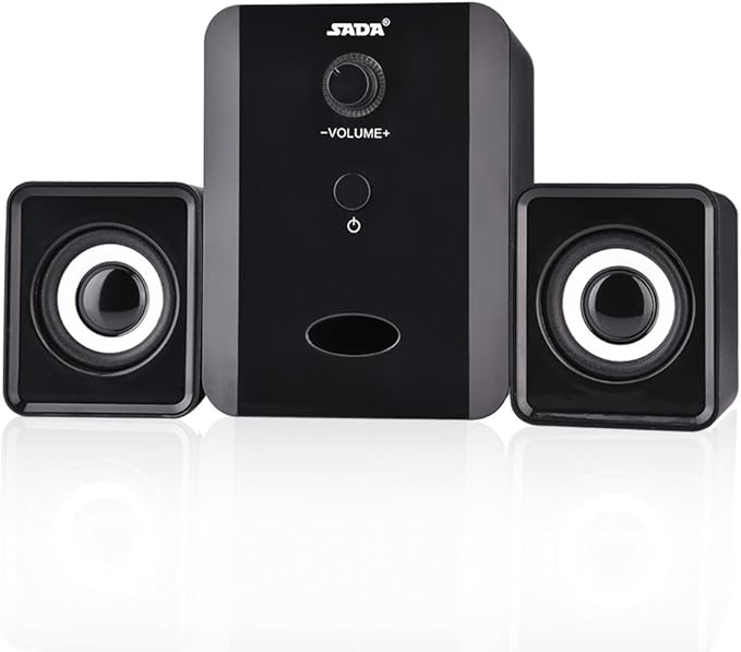 Zerone Computer Speakers Wired Subwoofer Combination Speaker - 3D Stereo Bass Speaker Fits for Computer Laptop TV and Other Audio Devices with USB(Black)