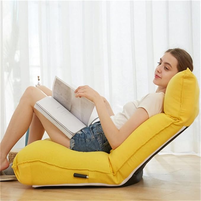 Office Chair Gaming Chair Computer Chair Adjustable Floor Chair for Window Lounge Chaise Backrest 14-Position Folding Lazy Recliner Upholstery Chair