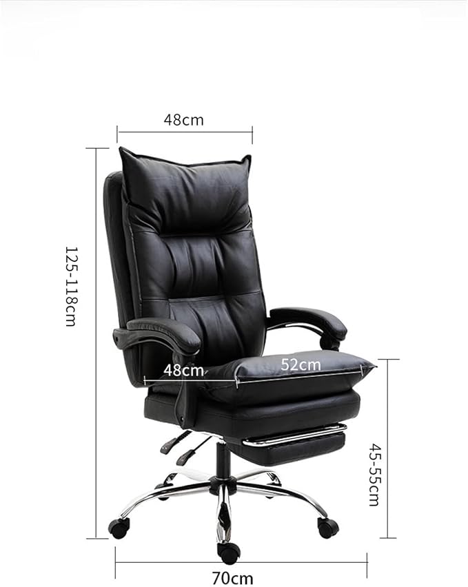 Ergonomic PU Leather Office Chair with Breathable Mesh Back Adjustable Tilt Swivel Computer Gaming Chair
