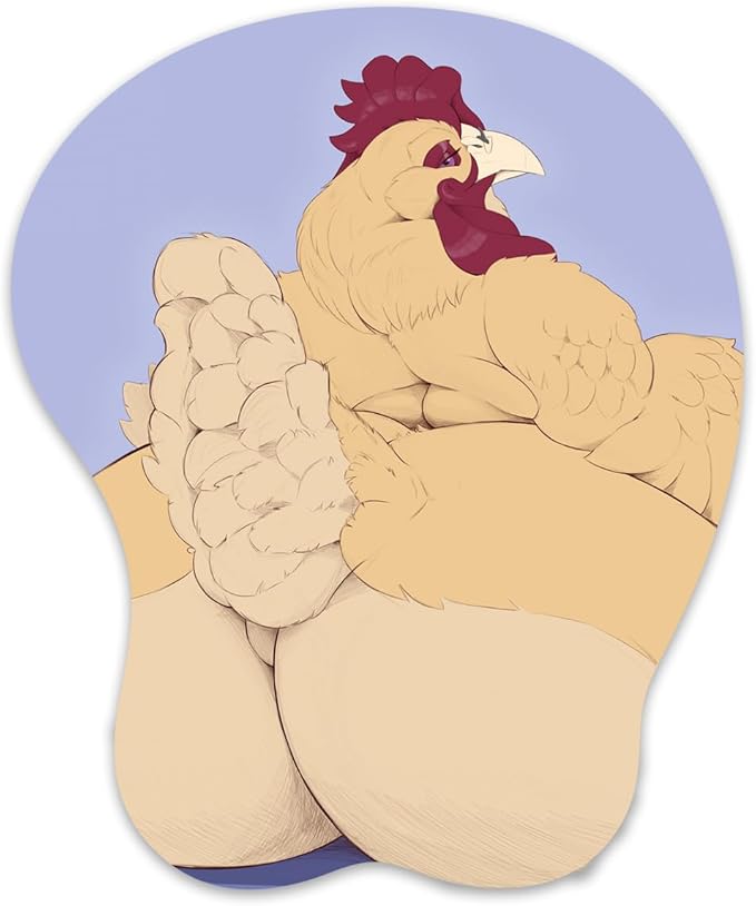 (Chicken) Oppai Mouse pad with Wrist Support Ergonomic 3D Mouse Pads Rest Gel Chicken Anime Manga Kawaii Wrist Pads Pain Relief and Easy Typing Gaming Notebook Computer Home Office