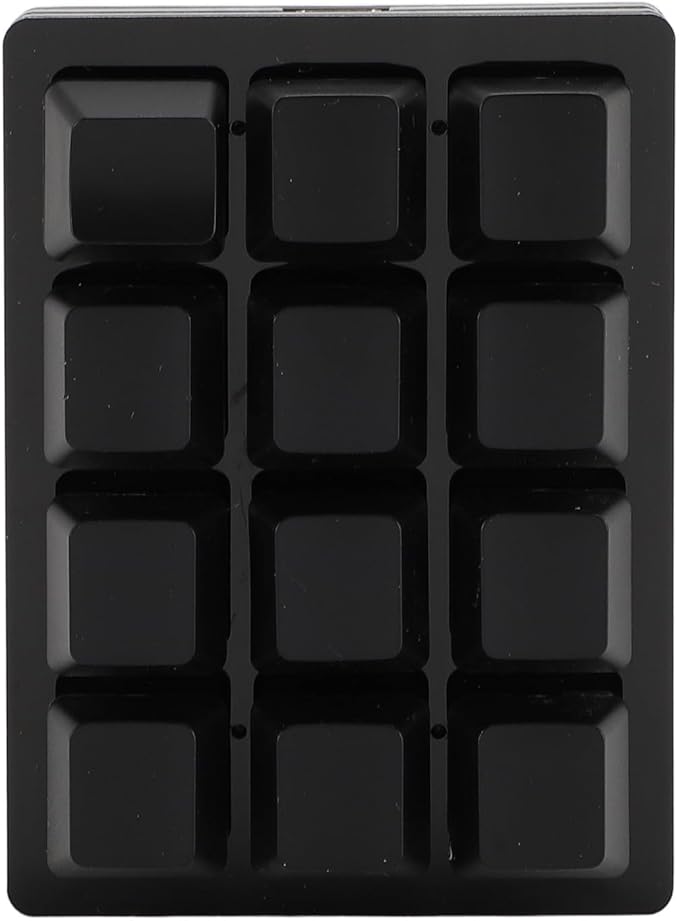 ciciglow 12 Key Mechanical Gaming Keyboard One Handed Programmable Mechanical Keyboard USB Wired and Hot Swappable RGB Macro Keyboard Plug and Play Multifunctional Red Switch (Black)