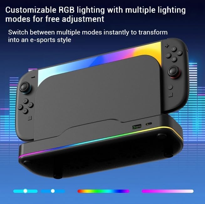 [New - 2-in-1] Cooling Base/Dust Cover for Switch 2Dual Fan Heat Dissipation Adjustable air Speed with RGB lamp USB-A 2.0 Port (Cooling Base + Dust Cover)