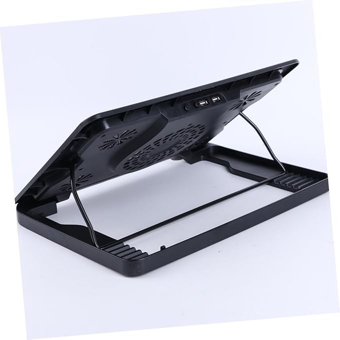 Alipis Laptop Cooling Pad with 5 USB Fans Anti-Skid Adjustable Cooler Stand for Notebooks Black Multi-Angle Cooling Device Suitable for Gaming and Office Use