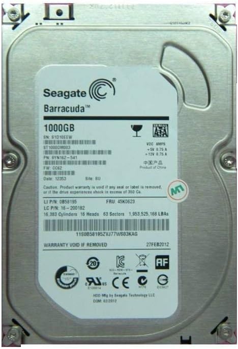 New Genuine Hard Drive for ThinkCentre 1TB 7200DT3SATA3STD 00PC554