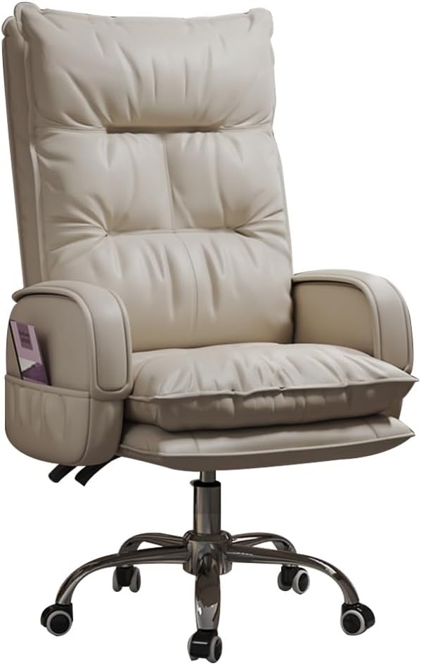 Gaming chair  Home Office Desk Chairs Chair Computer Sofa Chair Can Lie Leisure Desk Chairs with Wheels Gaming Chairs for Adults Office Chair Lift Desk Chair for Living Room Bedroom ( Color : Beige
