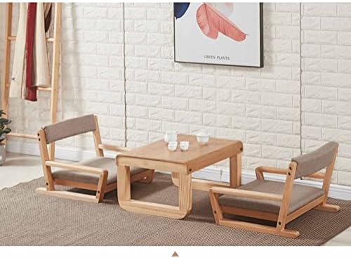 BTZHY Floor Chair Wooden Tatami Floor Chair with Backrest and Armrest Meditation Floor Chair Living Room Floor Chair Portable Japanese Legless Chair