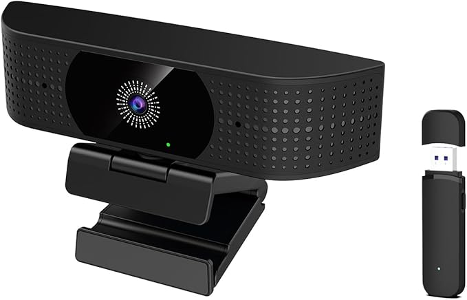 1080P Wireless Webcam for PC Webcam with Noise-reducing Mic 92°FOV360° Rotation Plug and Play Wireless Camera Works with Skype Zoom for indoor and outdoor Conference meetings video calls