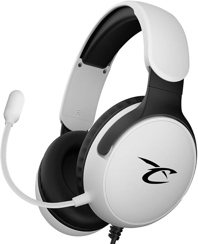 Subsonic - Astra gaming headset for PS5 PS4 PC Xbox gamer headset with 40 mm speakers tiltable microphone integrated volume control and mute button - White and black