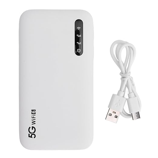 5G 6 Mobile Hotspot High Speed Support 16 Devices 6100mAh Portable Hotspot Router with SIM Card Slot for Phone Tablet