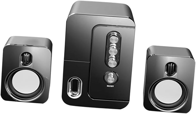 USB Computer Speakers Desktop Laptop Portable Speaker with 3D Surround Sound and Deep Bass for Home Office Use Black