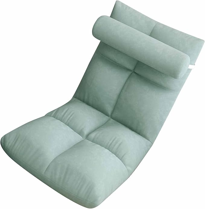 AUNMAS Floor Chair Adjustable Backrest Skin Friendly Flannel Heavy Duty Metal Frame Foldable Sofa Chair for Reading Gaming Working Watching TV and Meditation Suitable for