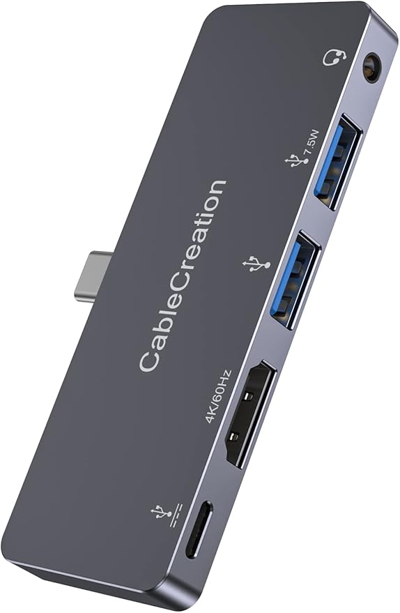 iPad Pro USB C Hub CableCreation 5 in 1 Microsoft Surface USB C Hub Adapter with 4K HDMI 3.5mm Headphone Jack USBC 100W PD Charging 5Gbps USB iPad Headphone Adapter Multiport for iPad