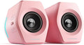 Edifier G2000 RGB Gaming Speakers 32W Peak Power Compact Design for PC/PS4/Desktop Bluetooth 5.1 3.5mm AUX Game/Movie/Music Modes 12 RGB Lighting Effects - Pink