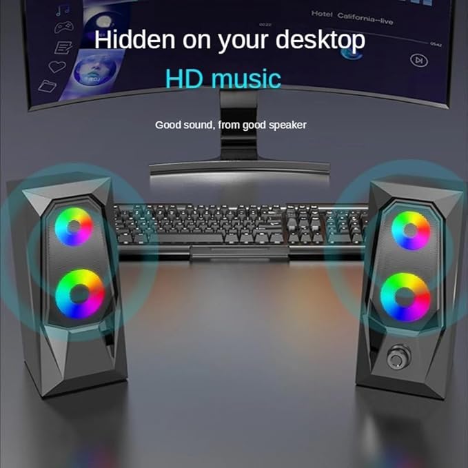 Luminous RGB Desktop Computer Audio Mini Laptop Speaker Multimedia Speakers