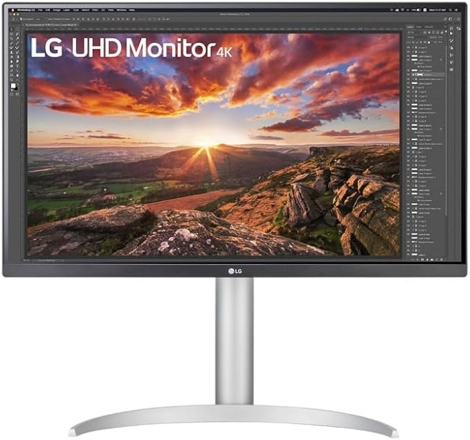 LG 27” 27BP85UN-W IPS 4K UHD Computer Monitor with USB Type-C™ VESA Display HDR™ 400 AMD FreeSync™ &amp Adjustable Stand