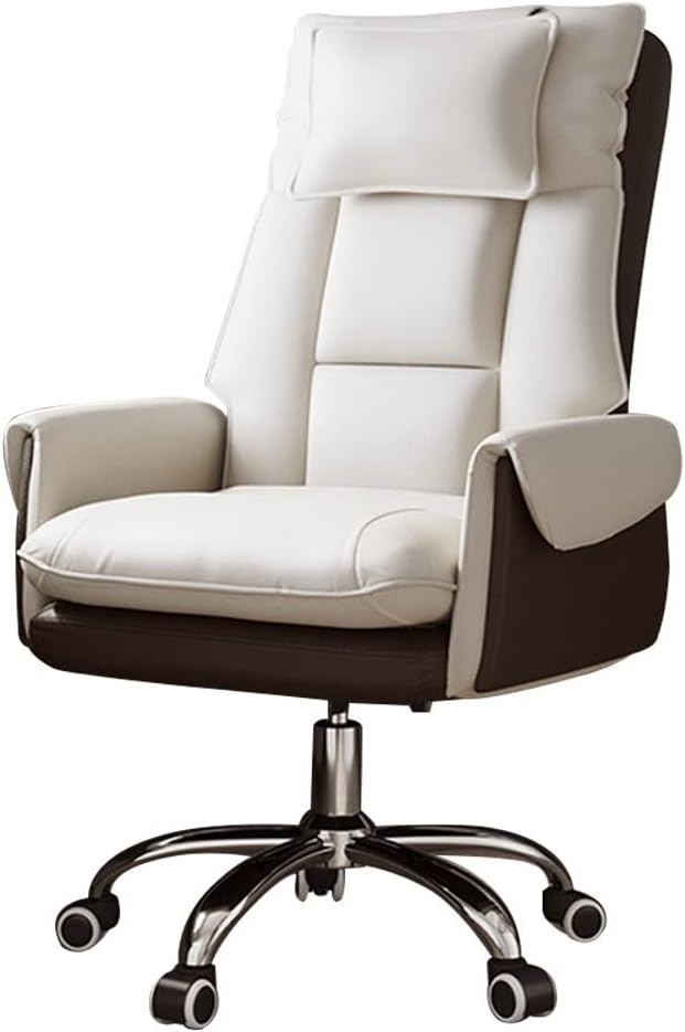 POKENE Computer Chair with MassageGaming Chairs with 7-Point VibrationComputer Chair High Back Chairs with WheelsHome Office Chair for Bedroom with Wheels (Color : Beige B)