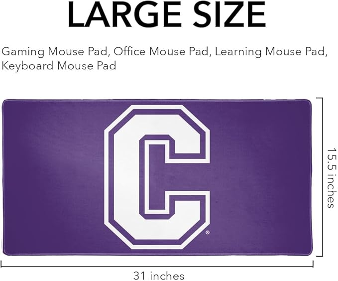 Cornell College Big Red Primary Logo Large Gaming Mouse Pad Desk Mat with Stitched Edges Non-Slip Base for Gamer Home and Office 31.5 x 15.7