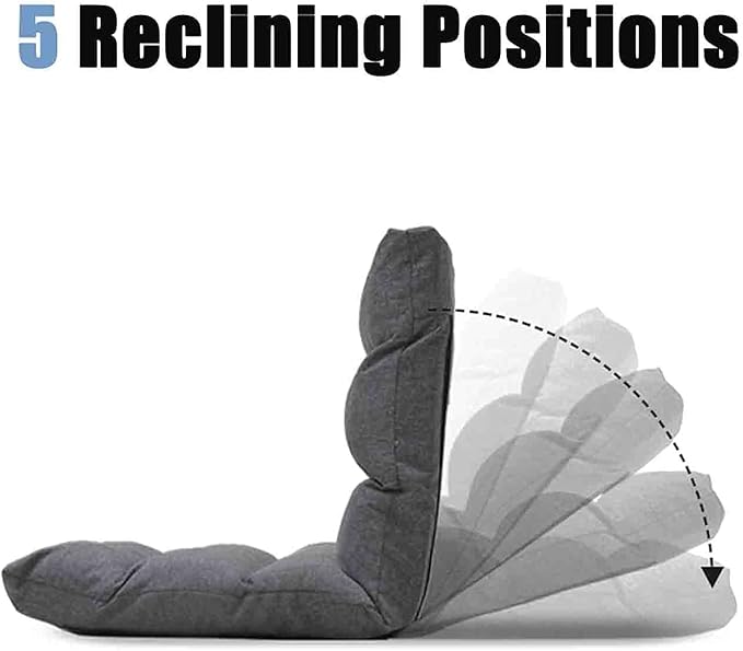 Floor Chair with Back Support Anti Slip Padded Folding Chair Ergonomic Seat Cushion Bedroom Portable Floor Lounger for Reading Gaming (Color : Pink)