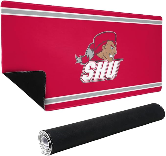 Sacred Heart University Pioneers Primary Logo Stripes Large Gaming Mouse Pad Desk Mat with Stitched Edges Non-Slip Base for Gamer Home and Office 31.5 x 15.7