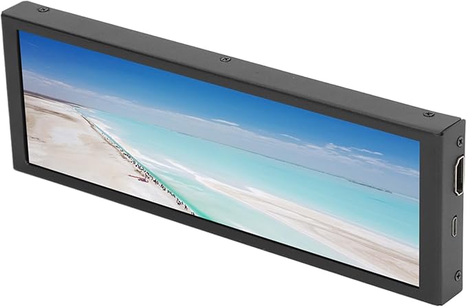 Brrnoo Bar LCD Screen Capacitive LCD Display 60Hz 16.7M Display Color 5:16 900:1 Contrast Ratio DC 5V Stretched Bar LCD Screen (Capacitive Touchscreen)