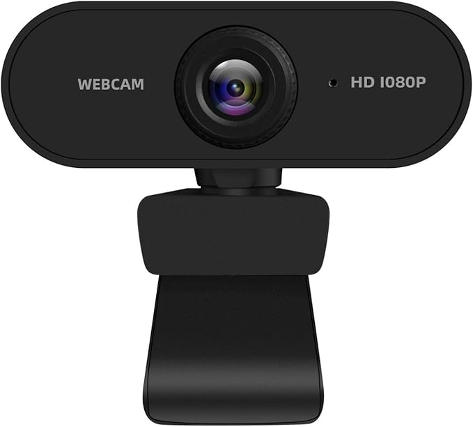 1080P HD Webcam for Meetings Streaming Desktop Laptop PC Wide-Angle Lens Auto Light Correction Plug &amp Play USB