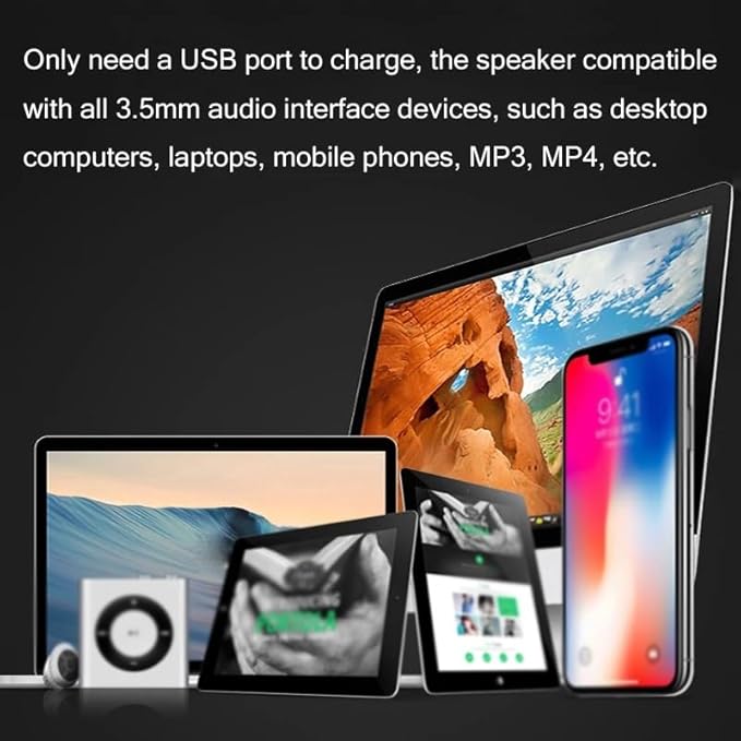 1 Pair Wired Mini Computer Speakers Horns for Laptop Desktop Phone 6W Powerful Audio Multimedia Loudspeaker(D)
