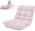 BETTARY Floor Chair with Back Support 14-Position Adjustable Lazy Floor Sofa with Memory Foam Padding Couch Recliner for Adults Folding Sleep Bed for Reading Meditating Gaming (Light Pink)