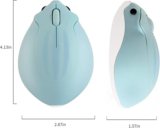 3C Light 2.4GHz Wireless Mouse Cute Animal Hamster Wireless Mouse Portable Mini Optical Mice Cartoon Computer Mouse 3 Buttons for Laptop Desktop PC Computer (Blue)