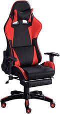 Gaming Chair with Footrest Swivel Chair with Ottoman Height Adjustment Headrest and Lumbar Support E-Sports Swivel Chair