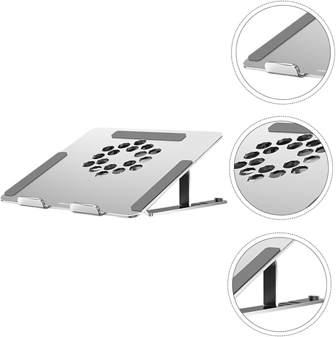 Kisangel Aluminum Alloy Laptop Cooling Pad with Quiet Dual Fans and Adjustable Stand USB Powered Cooler for Home and Office Use Silver