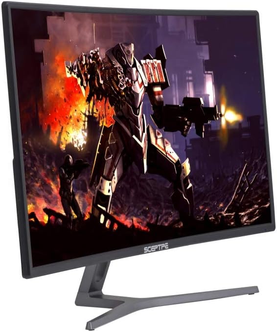 Sceptre C275B-144RR AMD FreeSync DisplayPort HDMI DVI Ports 27 Curved Professional 144 Hz Monitor Metal Black