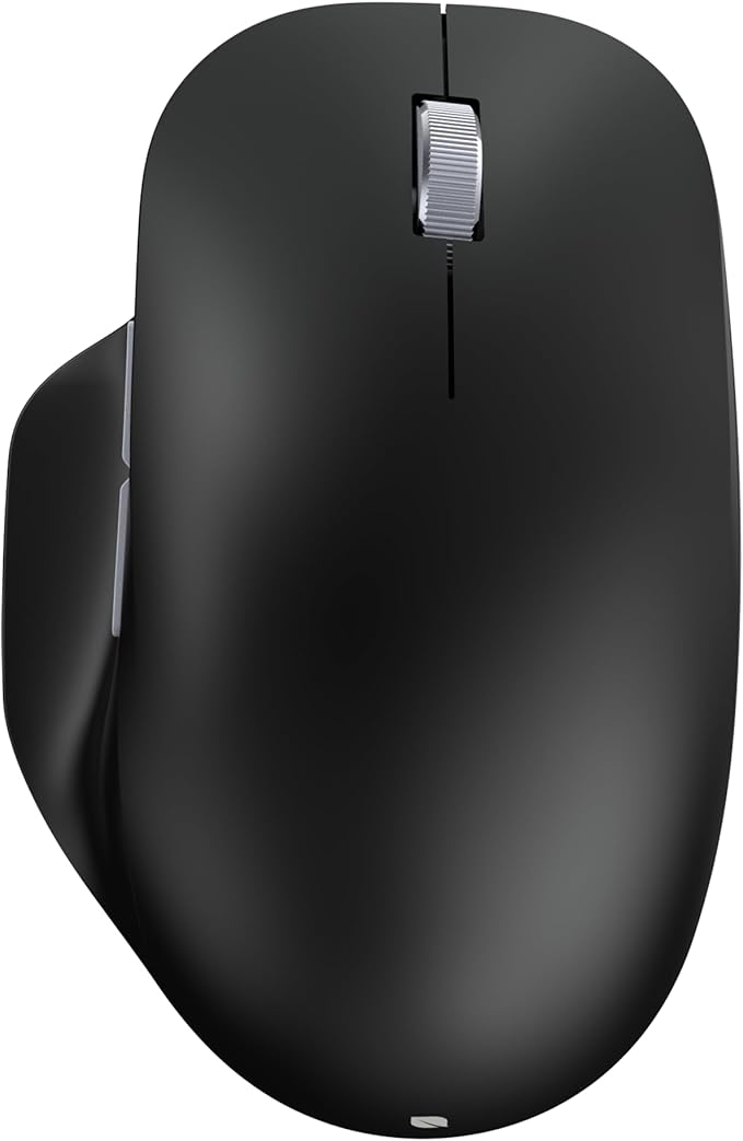 Incase Bluetooth Ergonomic Mouse – Designed by Microsoft – Two Thumb Buttons Easy to Grip Thumb Rest Precision Tracking Connects 3 Devices 15 Month Battery Life Mac/Windows PCs/Laptops (Black)