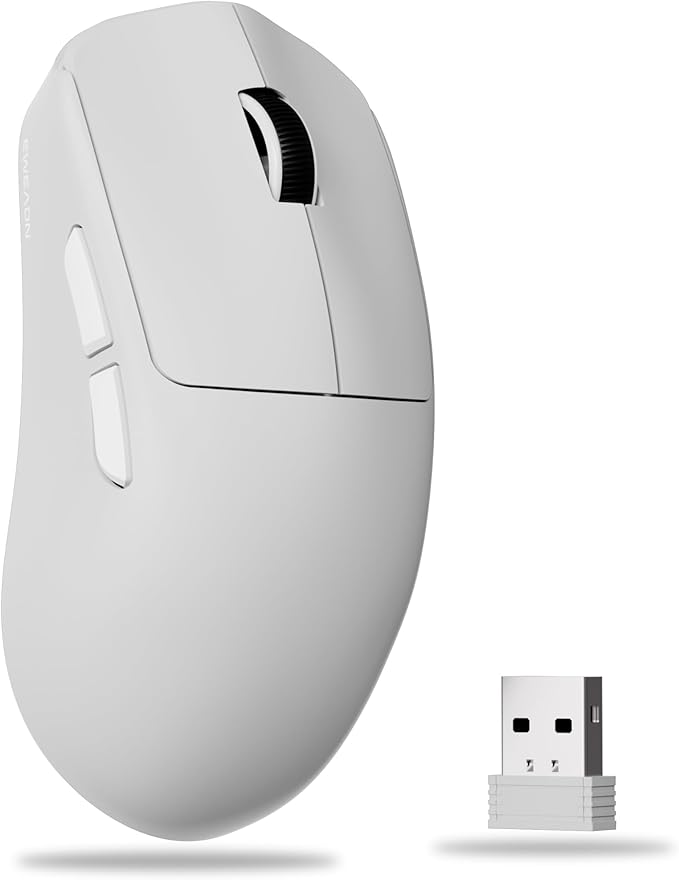 X23Pro Wireless Gaming Mouse 2.4G/BT5.0/USB-C Esports Gaming Mouse 800mAh Rechargeable Lightweight Mouse Gaming 12000 DPI Wireless Mouse with 6 Programmable Buttonsfor Laptop/PC/Mac White