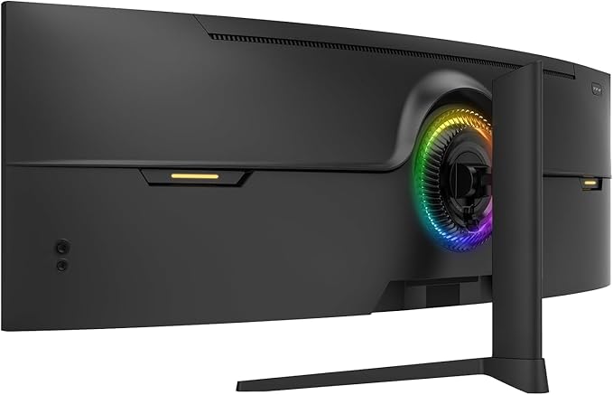 ZZA 49 Curved Gaming Monitor | 49 Inch Screen 5120x1440 Dual QHD 120Hz 1500R 32:9 Ultra-Wide AMD FreeSync 120% sRGB Height Adjustable HDMI 2.1 &amp DisplayPort VESA Mount