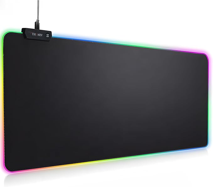 RGB Mouse Pad 35.4×15.7 Inches – Extended LED Mouse Pad with 14 Lighting Modes Gaming Desk Mat PC Gaming Accessories Large Keyboard Pad with Non-Slip Rubber Base.