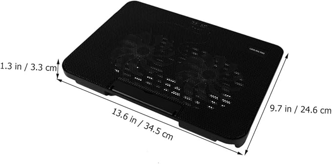 Portable Laptop Cooler USB Powered Fans Black Cooling Mat for Efficient Heat Dissipation for Gaming and Workstations Easy to Install