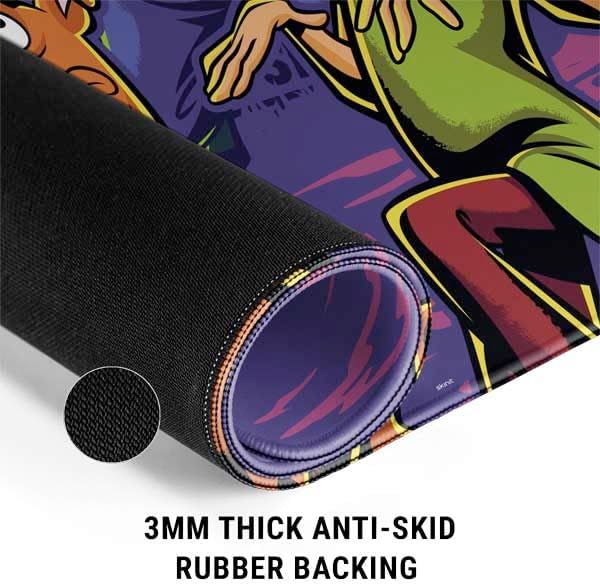 Skinit Large Gaming Mouse Pad - Officially Licensed Shaggy and Ghost Clown Design with Stitched Edges Waterproof Non-Slip Rubber Base Desk Mat for Keyboard &amp Mouse 31.5 x 11.8 inches