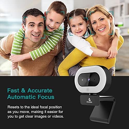 NexiGo StreamCam N930E with Software 1080P Webcam with Ring Light and Privacy Cover Auto-Focus Plug and Play Web Camera for Online Learning Zoom Meeting Skype Teams PC Mac Laptop Desktop