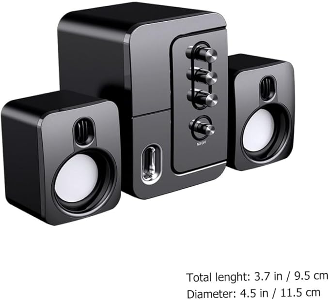 USB Computer Desktop Laptop Speakers 3D Surround Sound with Deep Bass Portable Black Multimedia Loudspeaker for Home and Office Use