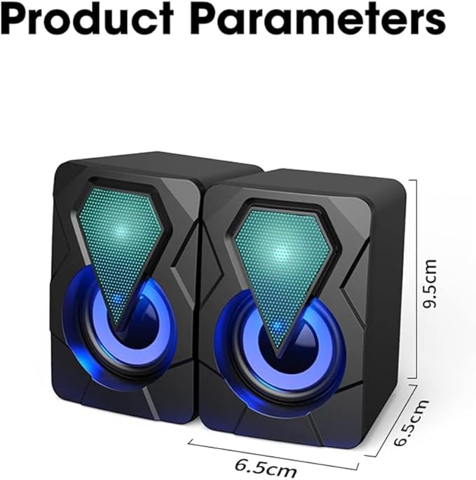 Computer Speakers for Desktop Computer Speakers for Laptop PC Subwoofer 4D Surround Sound Desktop Speaker Colorful LED Light Soundbar Theater Box Music