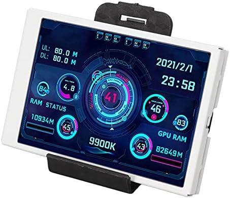 VBESTLIFE Computer Temp Monitor 3.5Inch Mini USB C PC Temperature Display CPU Data Monitor PC Sensor Panel Display for DIY Computer (White)