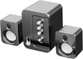 USB Computer Speaker Portable Desktop Loudspeaker Box with 3D Surround Sound and Deep Bass for Laptop Office Use Black
