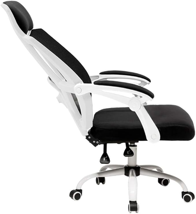 Swivel Office Chair Computer Chair Office Chair Backrest Gaming Chair The Company Chairs Reclining Ergonomic Chair with A Footrest White/Black Task Chair