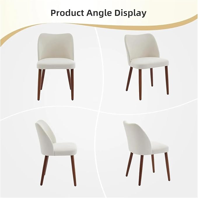 Adjustable Office Computer Chair with Armrest 2pcs Linen Fabric Upholstered Dining Chair with Sold Wood Legs Wing Backrest(Grey)