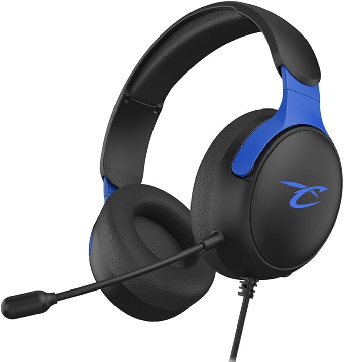 Subsonic - Astra gaming headset for PS5 PS4 PC Xbox gamer headset with 40 mm speakers tiltable microphone integrated volume control and mute button - Black and blue